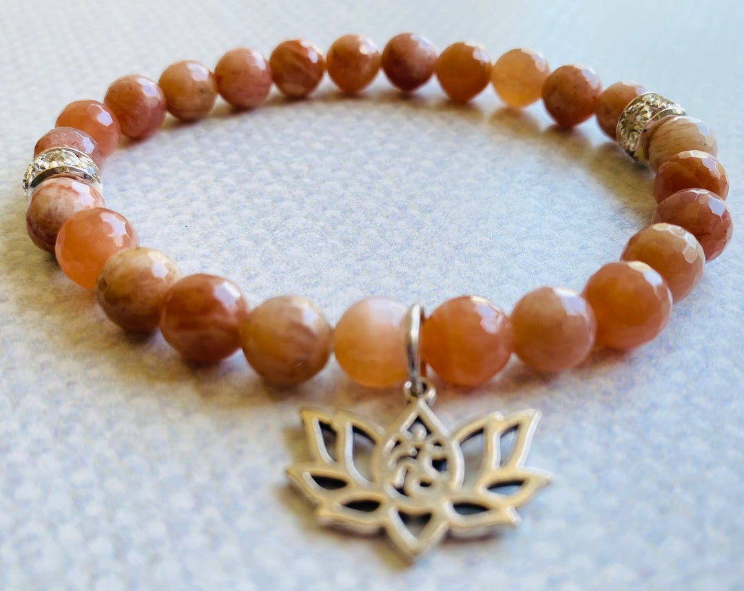 Sunstone & Lotus Bracelet